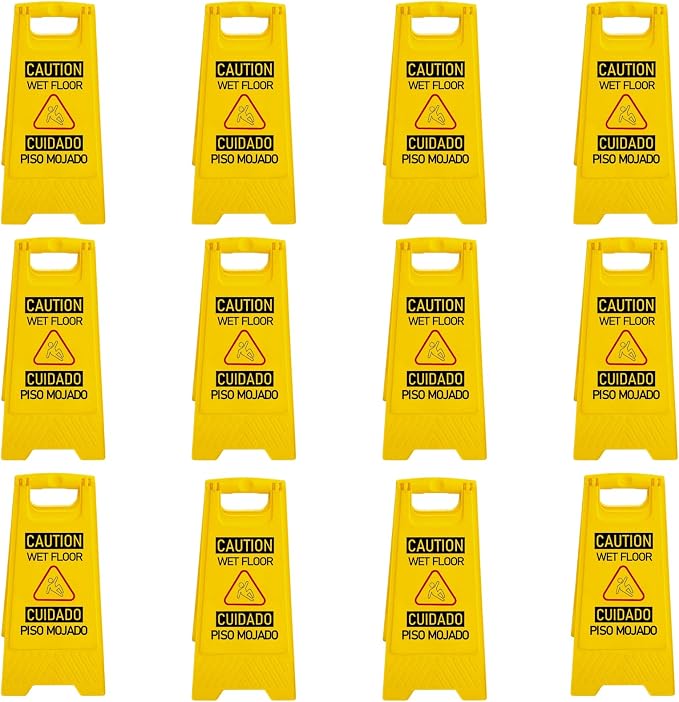 12 Pack A-Frame Caution Wet Floor Safety Signs，Foldable Double Sided Warning by OranclUS