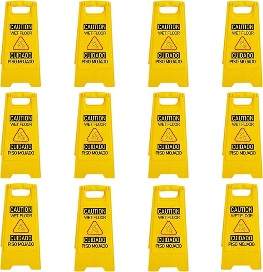 12 Pack A-Frame Caution Wet Floor Safety Signs，Foldable Double Sided Warning by OranclUS