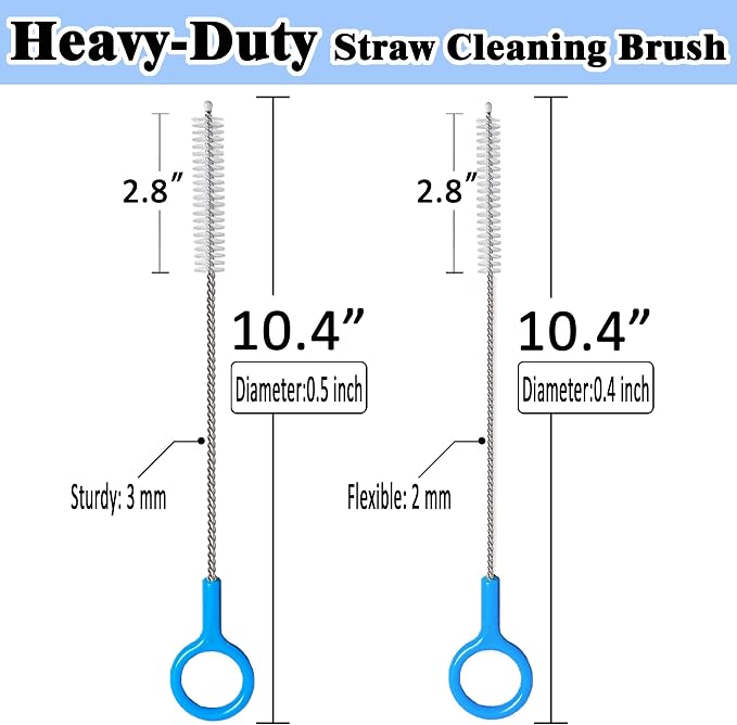 Heavy-Duty Straw Cleaner Brush, Reusable Straws Cleaning Brush - Image 2