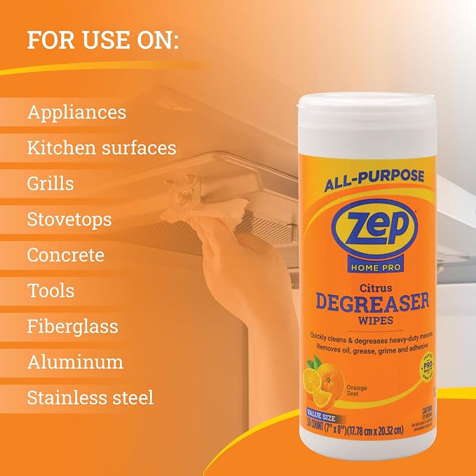 Zep Home Pro Citrus Degreaser Wipes 50 count- R59012 - Image 3