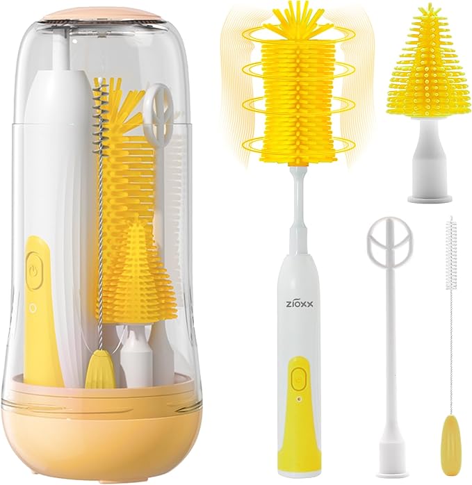 Electric Bottle Brush Cleaner, Portable Electric Baby Bottle Brush Cleaner by ZIOXX