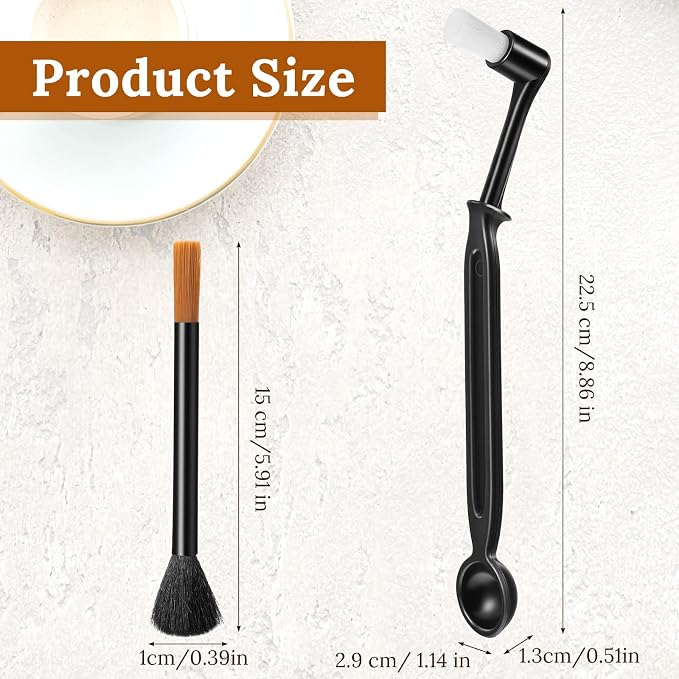 2PCS Coffee Grinder Brush Set, Espresso Machine Cleaning Brush Kit - Image 2