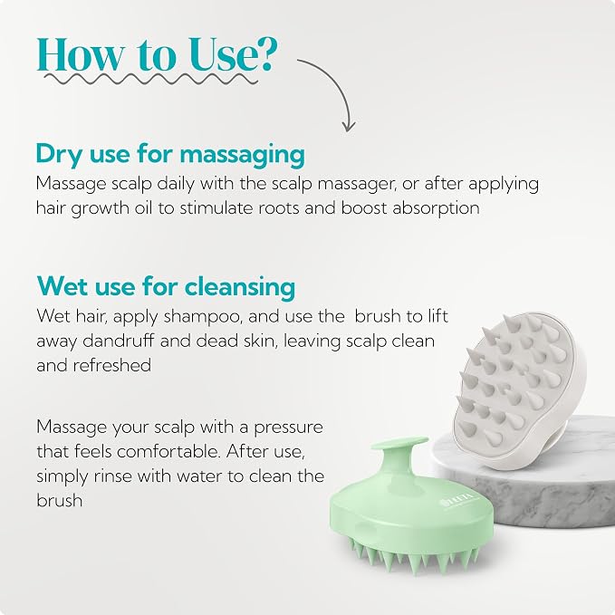 HEETA Scalp Massager Shampoo Brush 2 Pack, Soft Silicone Bristles to Remove - Image 5