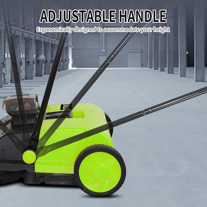 UNICOO® Electric Hand Push Floor Sweeper – Battery Powered Walk-Behind Sweeper - Image 6