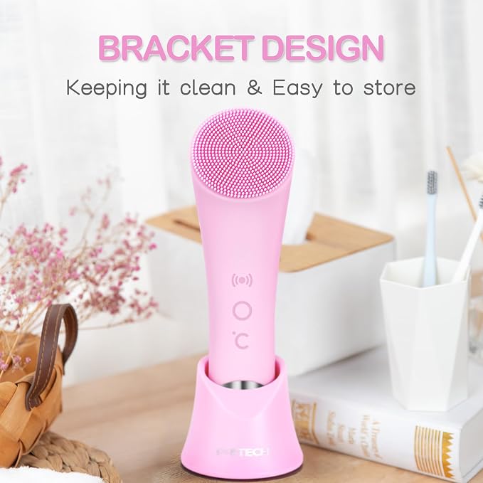PRITECH Facial Cleansing Brush, Rechargeable Silicone Face Scrubber - Image 9