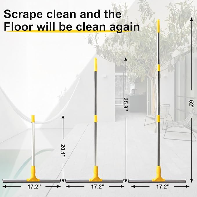 17.2"Professional Floor Scrubber Shower Squeegee, Rubber Silicone Broom - Image 5
