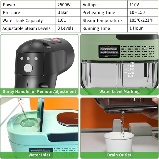 Handheld Steam Cleaner for Home, 2500W High Temperature Pressurized Machine - Image 6