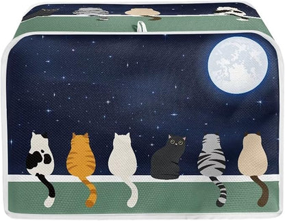 Galaxy Print Oven Protector, Moon Cat 4 Slice Toaster Cover, Anti Dust Fingerprint Coaster, Kitchen Small Appliance