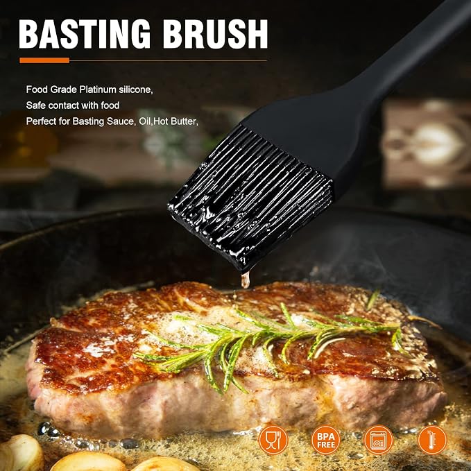 Walfos Small Basting Pastry Brush, Silicone Pastry Brush, Heat Resistant Perfect - Image 3