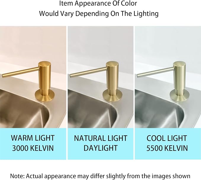 Brushed Gold Built in Dish Soap Dispenser - Image 3