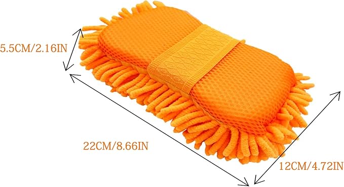 Microfiber Car Wash Sponge-Non-Scratch Wash Mitt-Two Sided Chenille Microfiber - Image 6