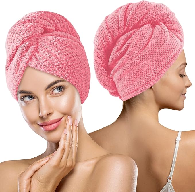 2 Pack Microfiber Hair Towel Wrap by BESTCHOICEFORYOU%EF%BC%81