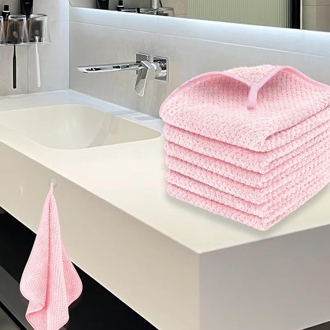 6 Piece Washcloth Set, 100% Microfiber - Image 7