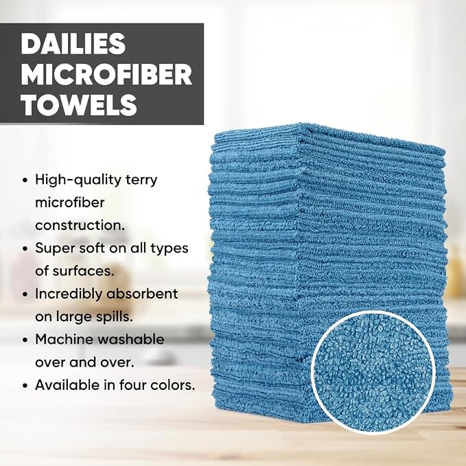 Microfiber Wholesale Dailies Microfiber Cleaning Cloths | 60-Pack 12"x10" | - Image 2