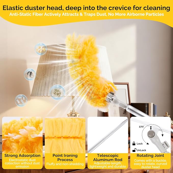 AIDELY 6 FT Extendable Duster Handle - Image 3