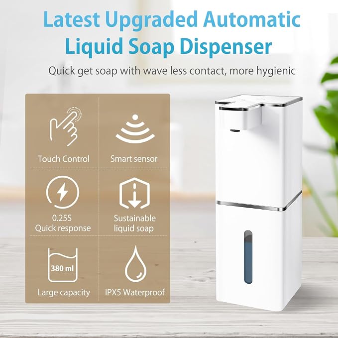 Automatic Liquid Soap Dispenser Touchless Soap Dispenser 380ml/12.8oz - Image 2