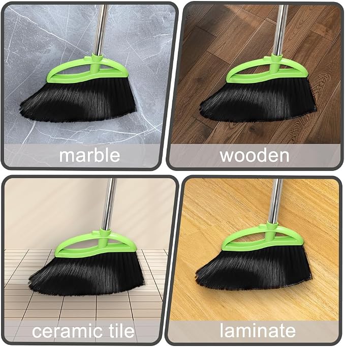 Soft Bristles Green Angle Broom Long Handle Indoor Broom - Image 6
