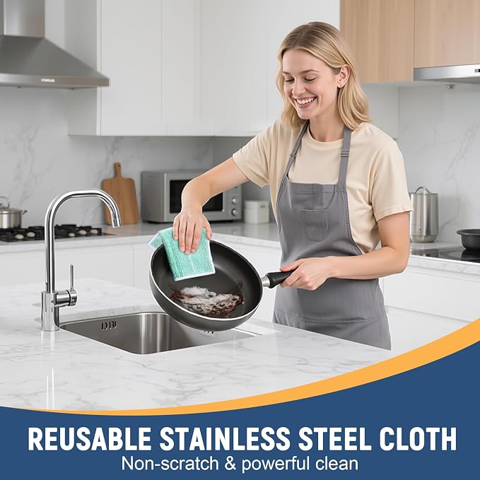 Double Side Non Scratch Wire Dishcloth 45pcs-Multipurpose Wire Dishwashing Rags - Image 3