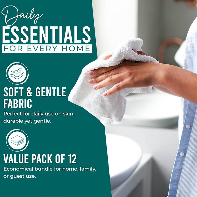 DAN RIVER 12 Pack Wash Cloths for Showering - Image 3