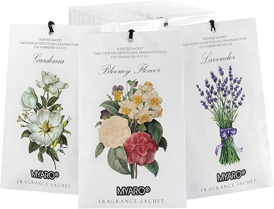 MYARO 12 Packs Scented Sachets for Drawer and Closet, Long-Lasting Potpourri by MYARO
