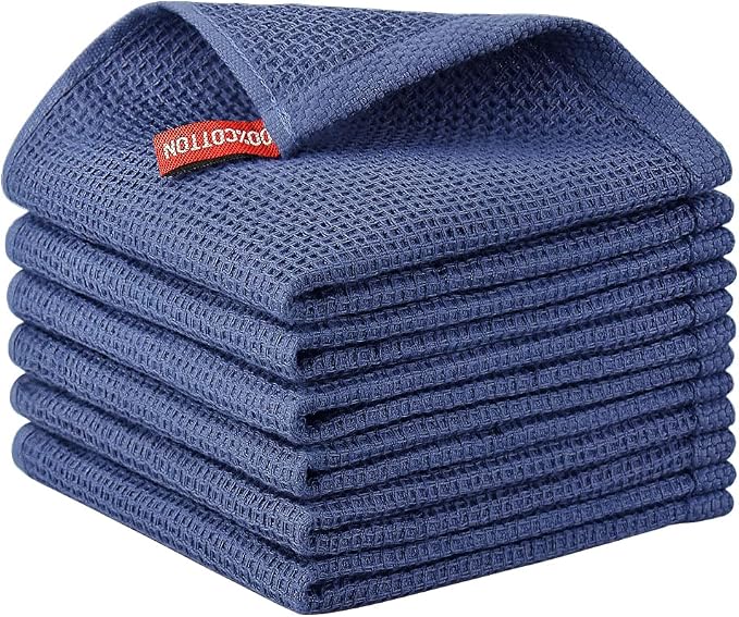 Nialnant 100% Cotton Kitchen Dish Cloths, 6 Pack Absorbent Dish Towels by Nialnant