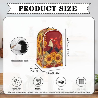 Rooster Blender Dust Cover Bread Maker Toaster Cover Sunflower Kitchen Accessories Small Appliance Cover Dustproof Size M