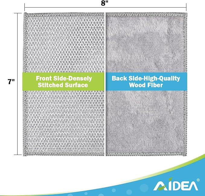 AIDEA Non Scratch Wire Dishcloth 12PK, Wire Dishwashing Rag - Image 4