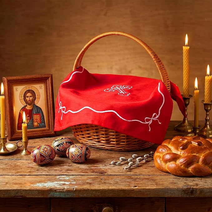 Easter Orthodox Pascha Basket Cover Table Decoration Easter Religious Gift - Image 4