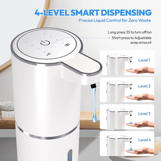 Automatic Soap Dispenser Touchless, Liquid Hand Soap Dispenser 12.8oz USB - Image 2