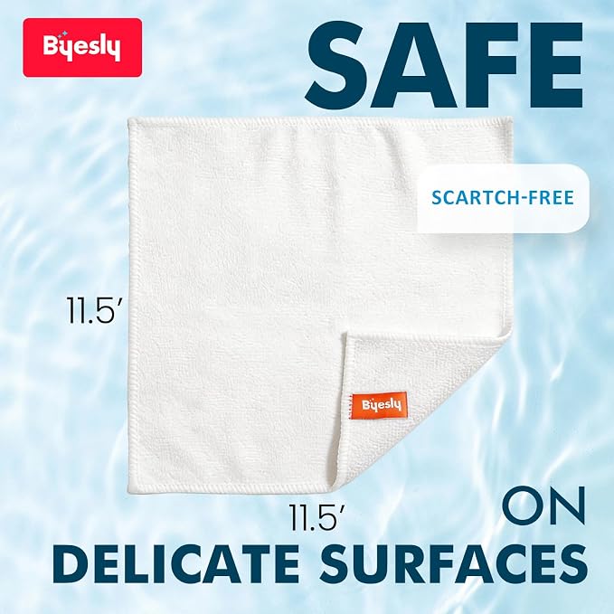 12-Pack Microfiber Cleaning Cloth, 11.5x11.5 Microfiber Towels - Image 3