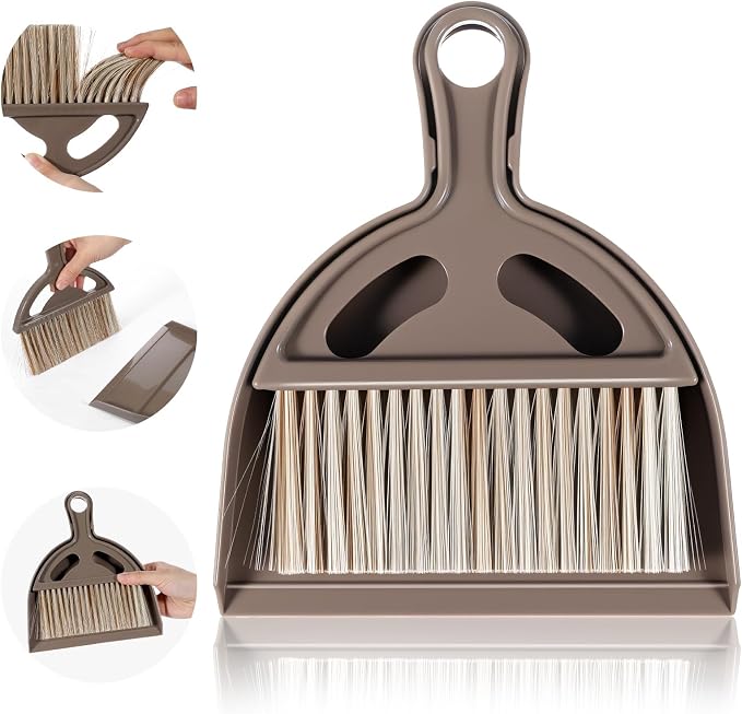 Ouligay Small Broom and Dustpan Set Mini Dustpan and Brush Set Handheld Mini by Ouligay