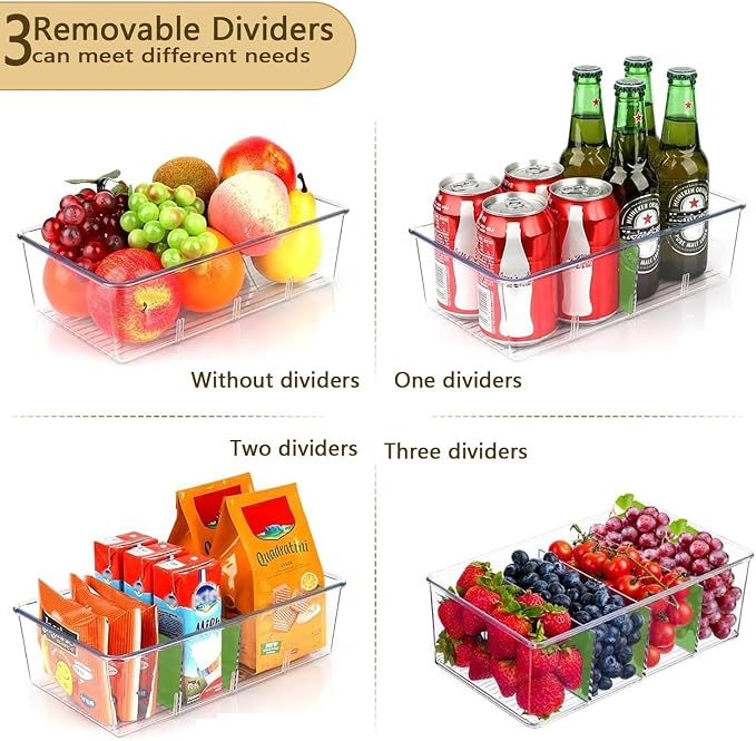 5 Pack Pantry Organizers and Storage, 4 compartment Snack Containers - Image 3