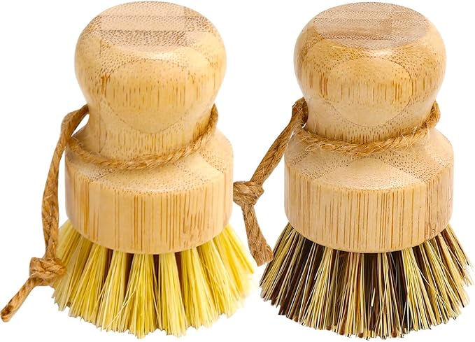 Bamboo Dish Brush Set, Dish Brushes, Durable Wood Dishes Scrub Brush, Natural by Aisuly