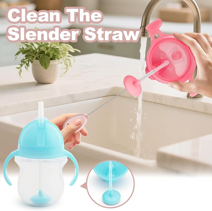 YOTIME Standing Straw Cleaner Brush Set, 4in1 Reusable Straw Brushes - Image 5