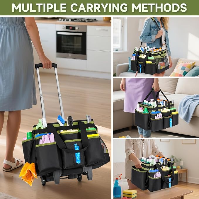 Large Rolling Cleaning Caddy Bag - Image 5
