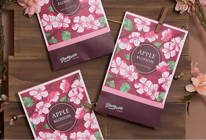 Floral Simplicity Apple Blossom Scented Sachets Pack of 6, Fall & Winter - Image 8