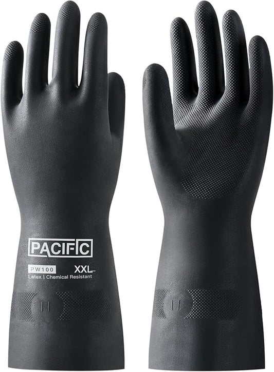 PACIFIC PPE Chemical Resistant Gloves, Heavy Duty Industrial Rubber Gloves by PACIFICPPE