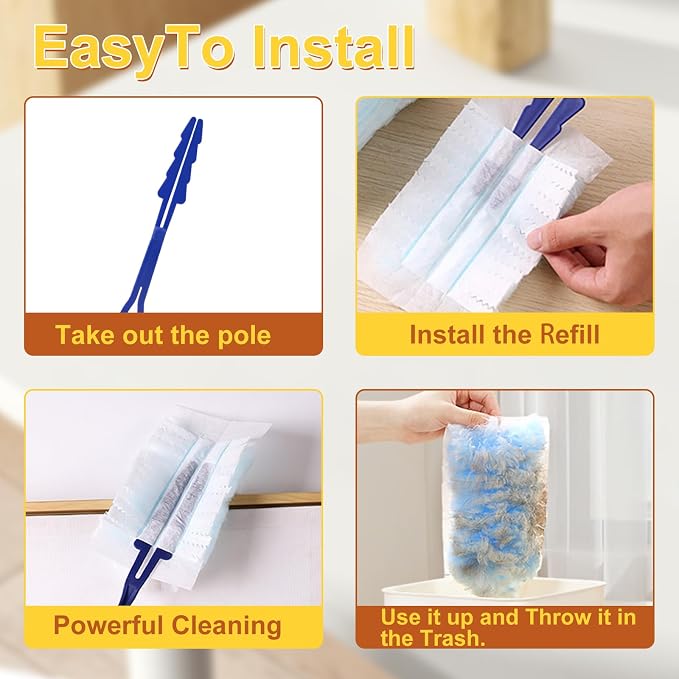 40-Piece Duster Refills, Static Dust Removal Brush Disposable Replacement Head - Image 4