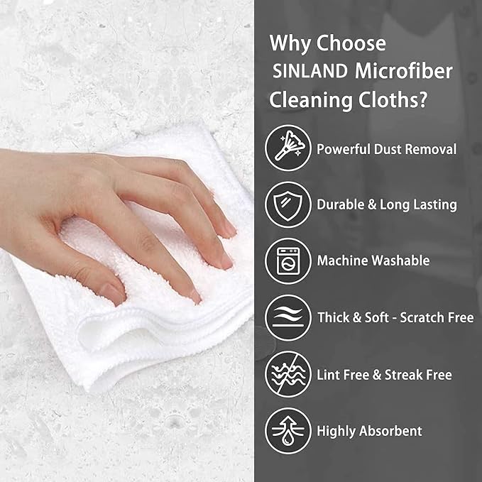 SINLAND Microfiber Cleaning Cloth Dish Cloth Kitchen No Streak Absorbent Dish - Image 6
