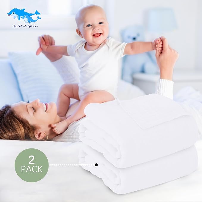 SWEET DOLPHIN Muslin Baby Bath Towels Blanket - Image 3