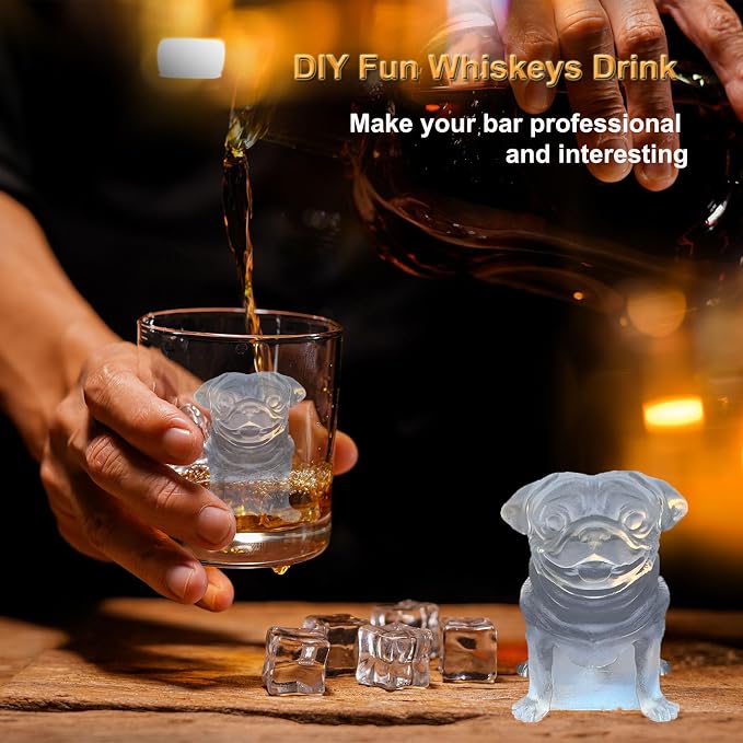 3D Pug Dog Ice Cube Silicone Molds Tray - Image 3