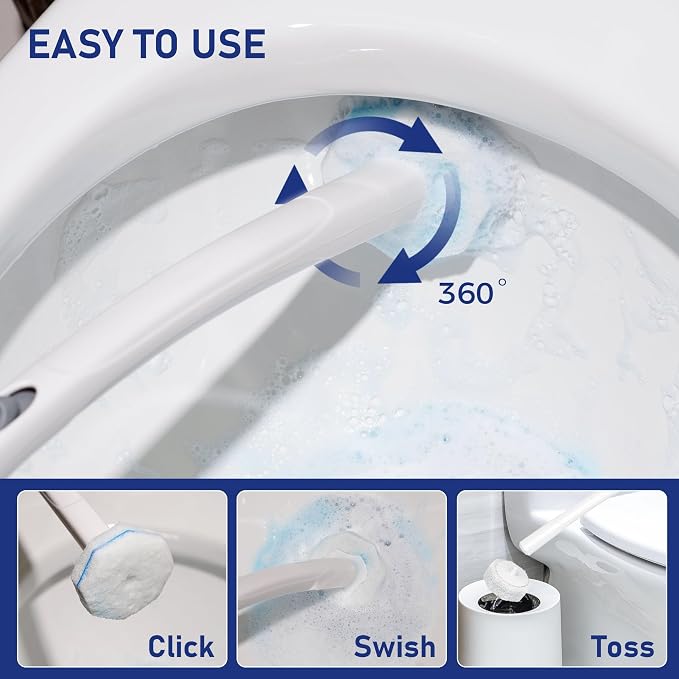 50 Count Toilet Wand Refills Disposable Toilet Brush Heads Compatible - Image 4