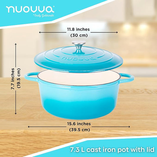 Cast Iron Dutch Oven with Lid – Non-Stick Ovenproof Enamelled Casserole Pot – - Image 2