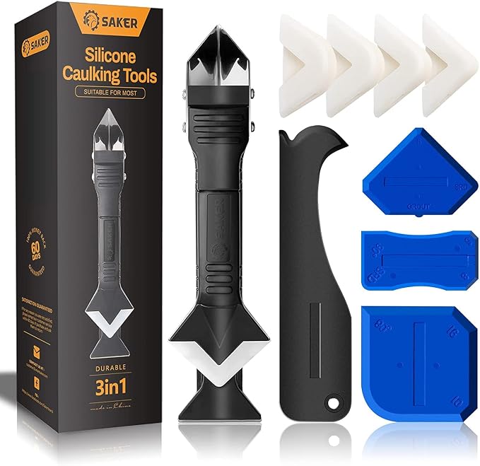 Saker Silicone Caulking Tools-3 in 1 Sealant Finishing Tool Grout Remove by Saker