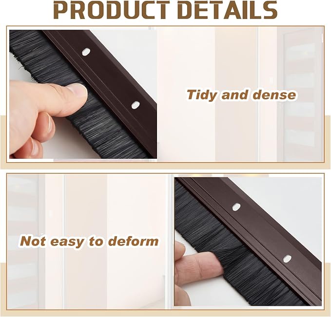 Hushee 2 Pack 36 Inches Brush Door Sweep - Image 4