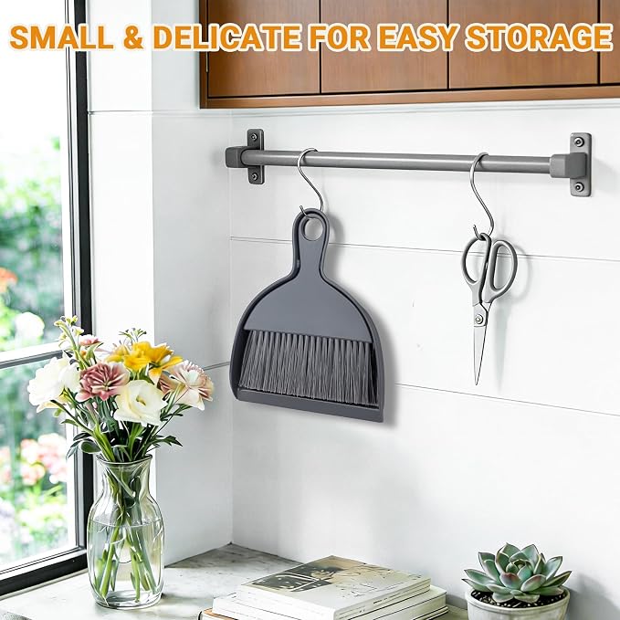 THINKLEARN 2PCS Small Dust Pan and Brush Set, Mini Broom and Dustpan Set - Image 5