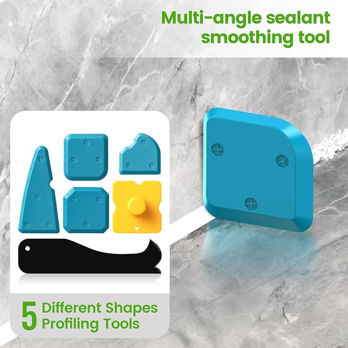 Silicone Caulking Tool, 5 in 1 Caulking Sealant Finishing Tool - Image 6