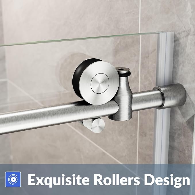 SUNNY SHOWER Frameless Shower Door 60" W x 79" H, Single Sliding Shower Glass - Image 4