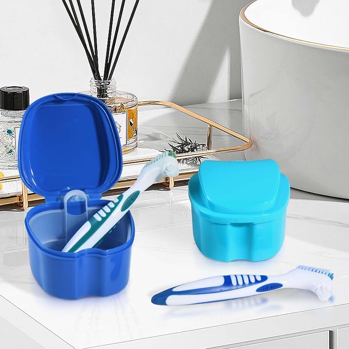 2 Pack Denture Bath Case Cup Box Holder Storage Container - Image 6