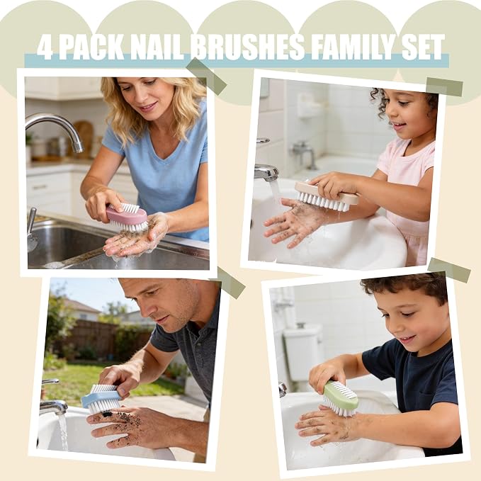 Nail Brush for Cleaning Fingernails 2 Sided Hand Fingernail Scrub Brush - Image 7